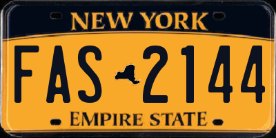 NY license plate FAS2144