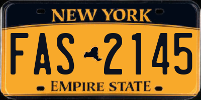 NY license plate FAS2145