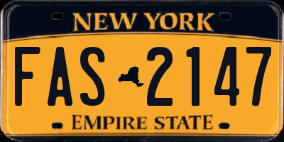 NY license plate FAS2147