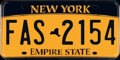 NY license plate FAS2154