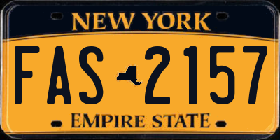 NY license plate FAS2157