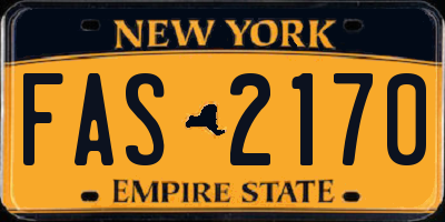 NY license plate FAS2170
