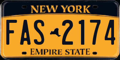 NY license plate FAS2174