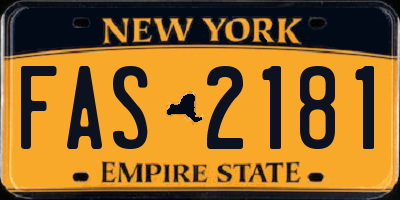 NY license plate FAS2181