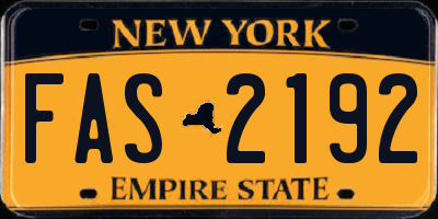 NY license plate FAS2192
