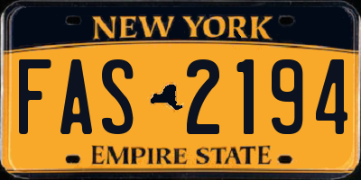 NY license plate FAS2194