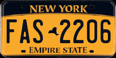 NY license plate FAS2206