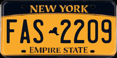 NY license plate FAS2209