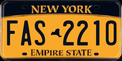 NY license plate FAS2210