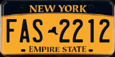 NY license plate FAS2212