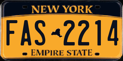 NY license plate FAS2214