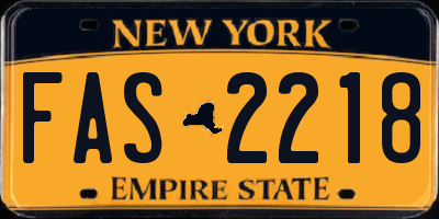 NY license plate FAS2218