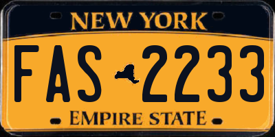 NY license plate FAS2233