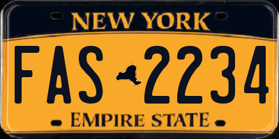 NY license plate FAS2234