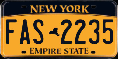 NY license plate FAS2235
