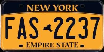 NY license plate FAS2237
