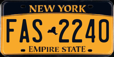 NY license plate FAS2240