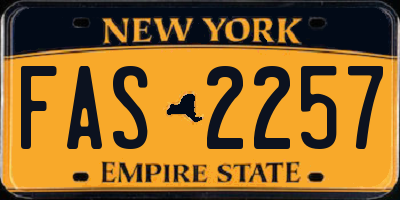 NY license plate FAS2257