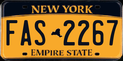 NY license plate FAS2267