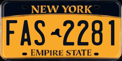 NY license plate FAS2281