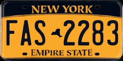 NY license plate FAS2283