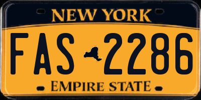 NY license plate FAS2286