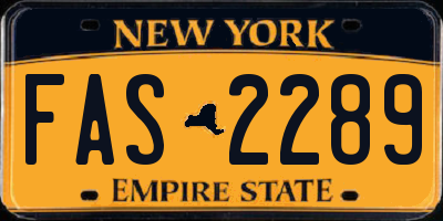NY license plate FAS2289
