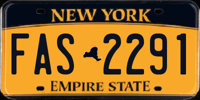 NY license plate FAS2291