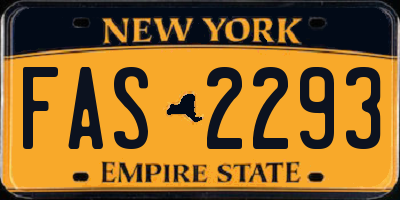 NY license plate FAS2293