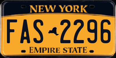 NY license plate FAS2296
