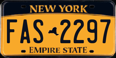 NY license plate FAS2297