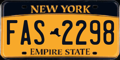 NY license plate FAS2298