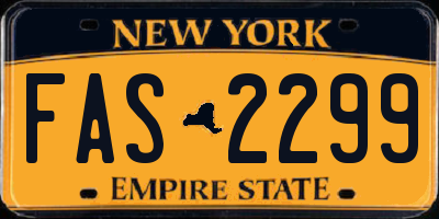 NY license plate FAS2299