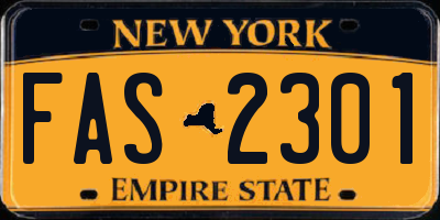 NY license plate FAS2301