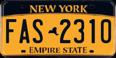 NY license plate FAS2310
