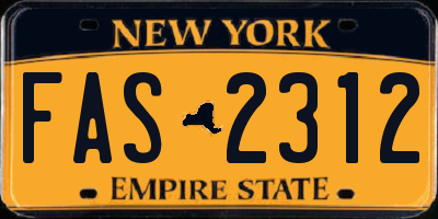 NY license plate FAS2312