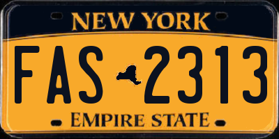 NY license plate FAS2313