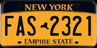 NY license plate FAS2321