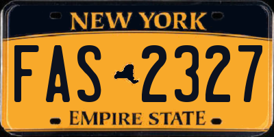 NY license plate FAS2327