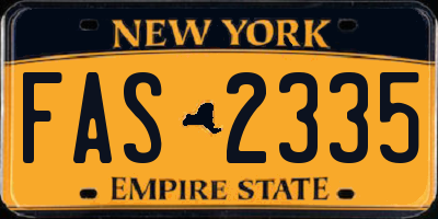 NY license plate FAS2335