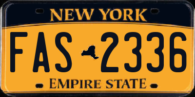 NY license plate FAS2336