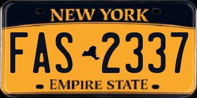 NY license plate FAS2337