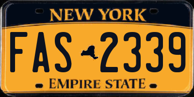 NY license plate FAS2339