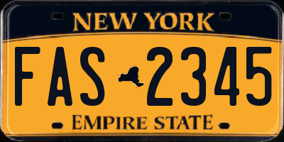 NY license plate FAS2345