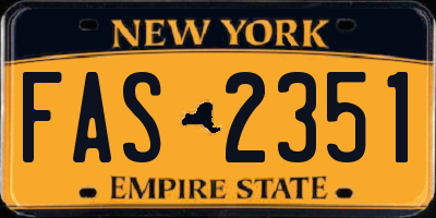 NY license plate FAS2351