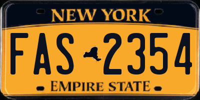 NY license plate FAS2354