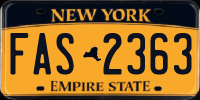NY license plate FAS2363