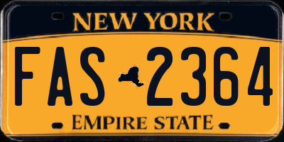 NY license plate FAS2364