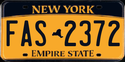 NY license plate FAS2372