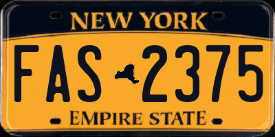 NY license plate FAS2375